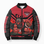 Personalised Essendon Bombers ANZAC Bomber Puffer Jacket Military Remembrance Australian Football Mascot Camouflage
