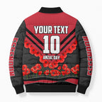Personalised Essendon Bombers ANZAC Bomber Puffer Jacket Military Remembrance Australian Football Mascot Camouflage