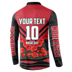 Personalised Essendon Bombers ANZAC Button Sweatshirt Military Remembrance Australian Football Mascot Camouflage