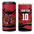Personalised Essendon Bombers ANZAC 4 in 1 Can Cooler Tumbler Military Remembrance Australian Football Mascot Camouflage