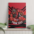 Personalised Essendon Bombers ANZAC Canvas Wall Art Military Remembrance Australian Football Mascot Camouflage