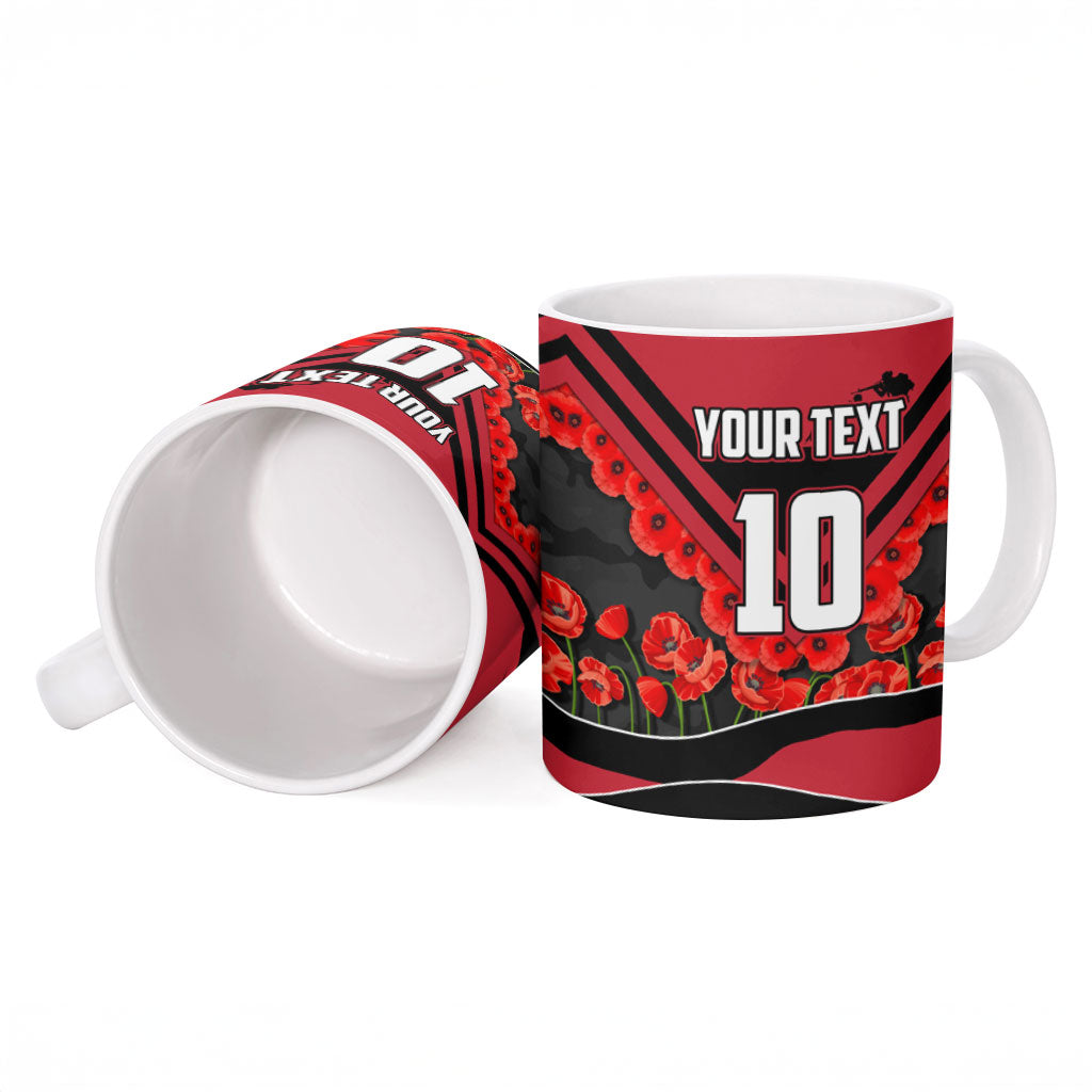 Personalised Essendon Bombers ANZAC Ceramic Mug Military Remembrance Australian Football Mascot Camouflage