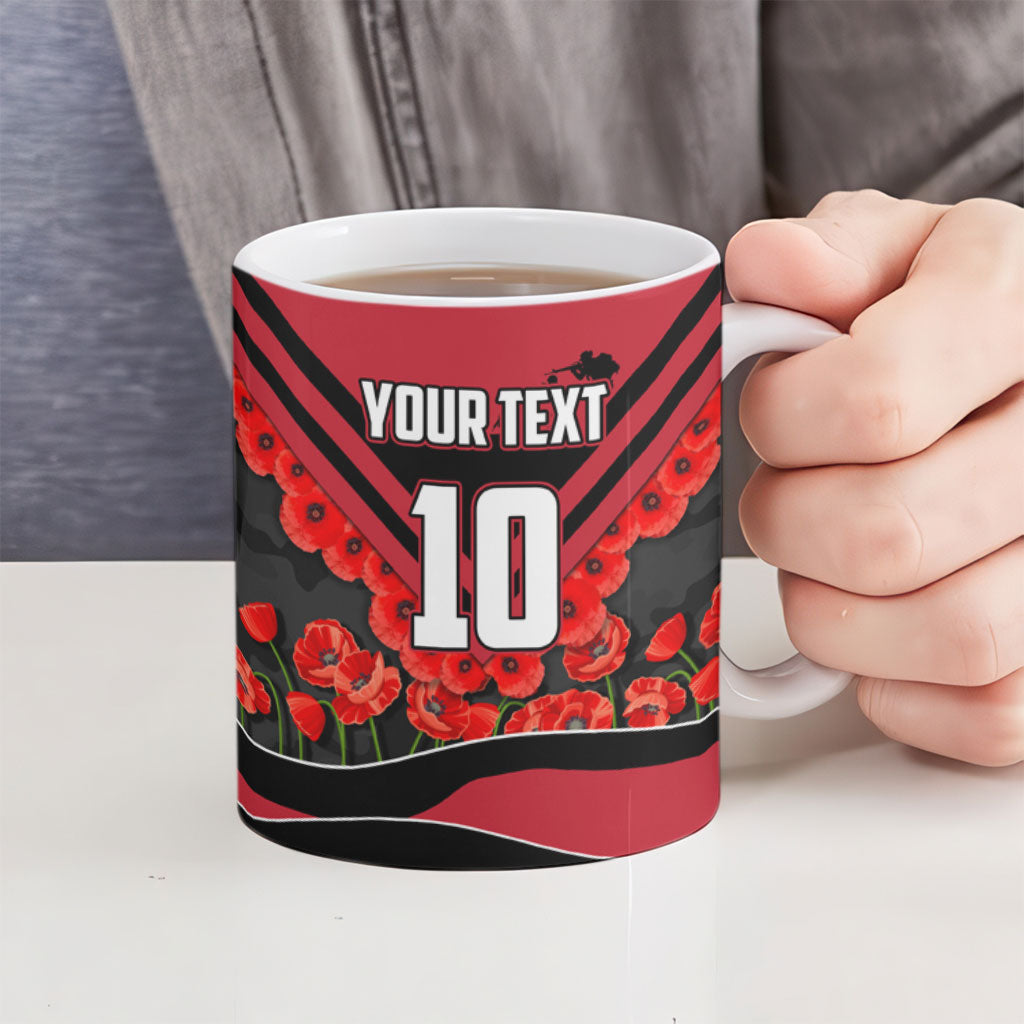 Personalised Essendon Bombers ANZAC Ceramic Mug Military Remembrance Australian Football Mascot Camouflage