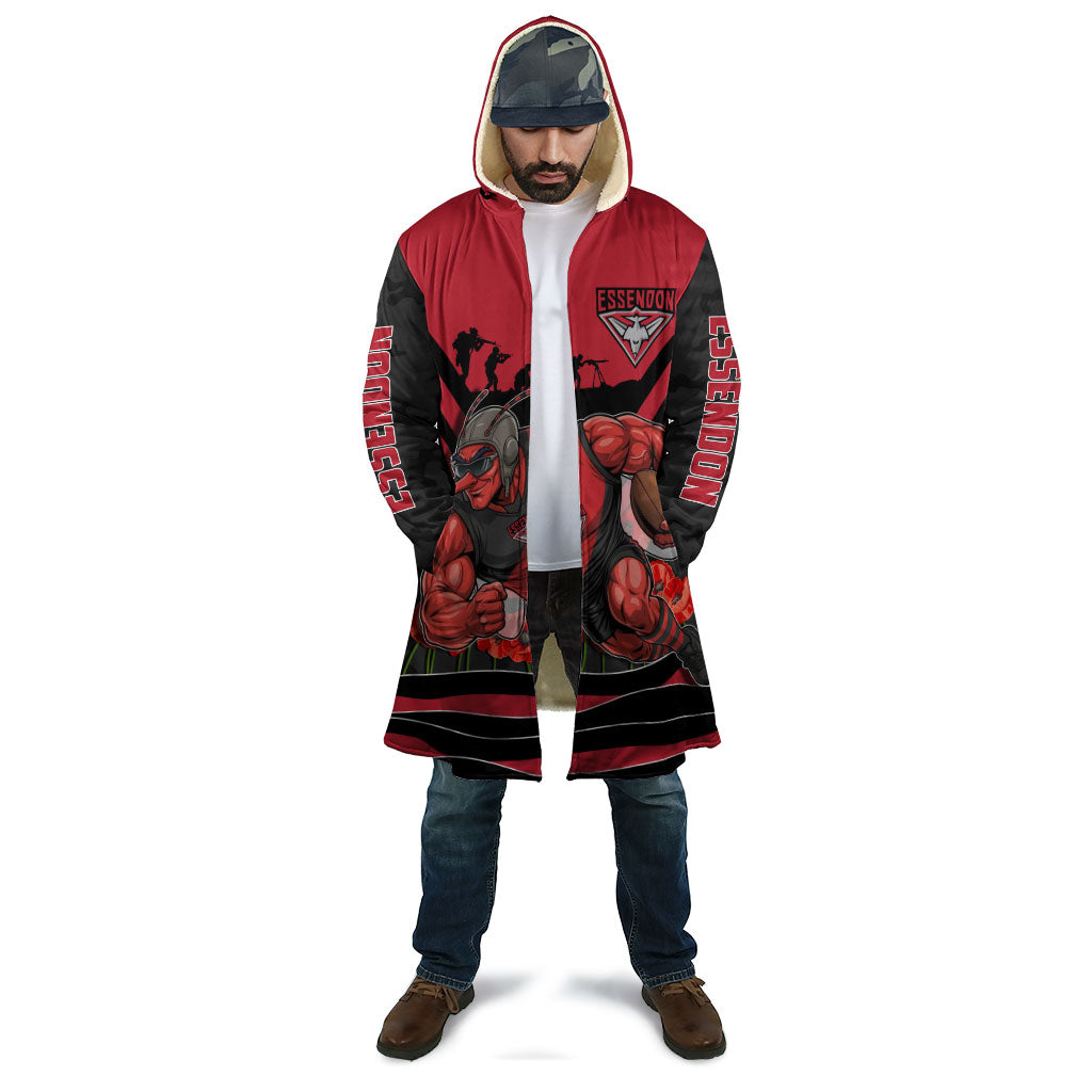 Personalised Essendon Bombers ANZAC Cloak Military Remembrance Australian Football Mascot Camouflage