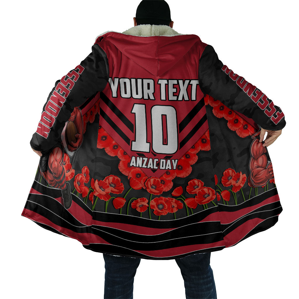 Personalised Essendon Bombers ANZAC Cloak Military Remembrance Australian Football Mascot Camouflage