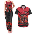 Personalised Essendon Bombers ANZAC Couples Matching Tank Maxi Dress and Hawaiian Shirt Military Remembrance Australian Football Mascot Camouflage