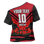 Personalised Essendon Bombers ANZAC Cross Shoulder Shirt Military Remembrance Australian Football Mascot Camouflage