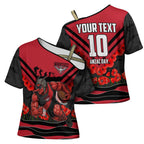 Personalised Essendon Bombers ANZAC Cross Shoulder Shirt Military Remembrance Australian Football Mascot Camouflage