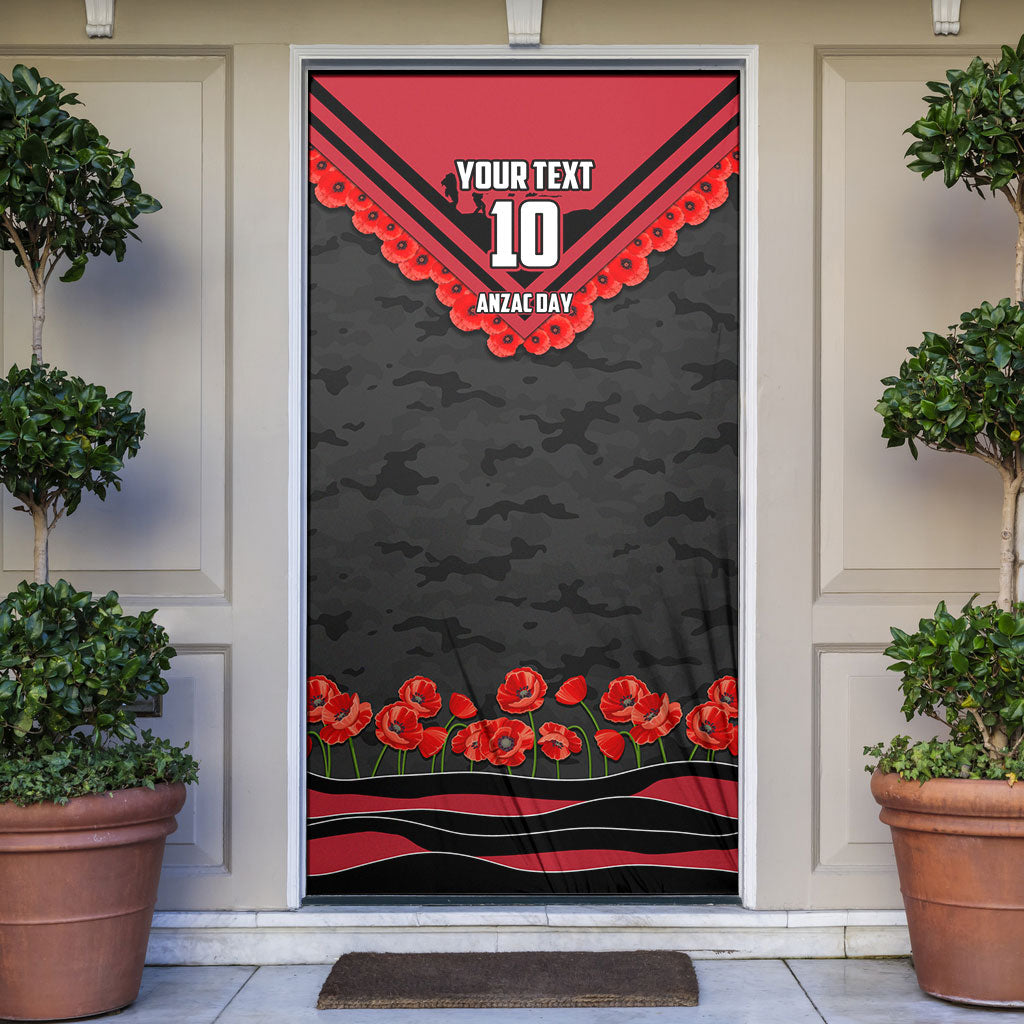 Personalised Essendon Bombers ANZAC Door Cover Military Remembrance Australian Football Mascot Camouflage