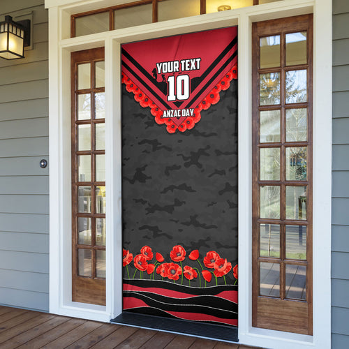 Personalised Essendon Bombers ANZAC Door Cover Military Remembrance Australian Football Mascot Camouflage