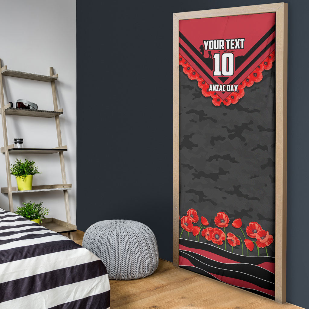 Personalised Essendon Bombers ANZAC Door Cover Military Remembrance Australian Football Mascot Camouflage