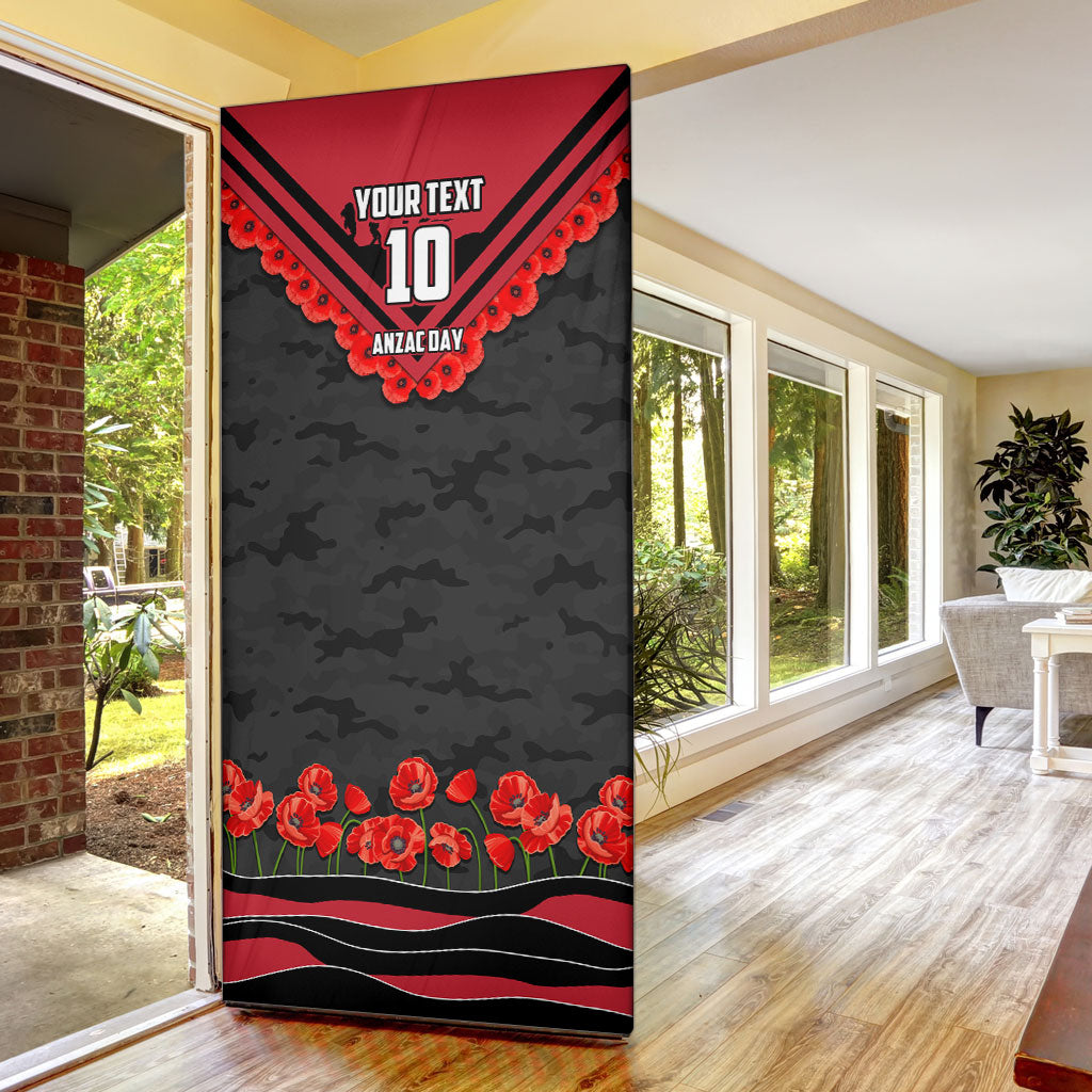 Personalised Essendon Bombers ANZAC Door Cover Military Remembrance Australian Football Mascot Camouflage