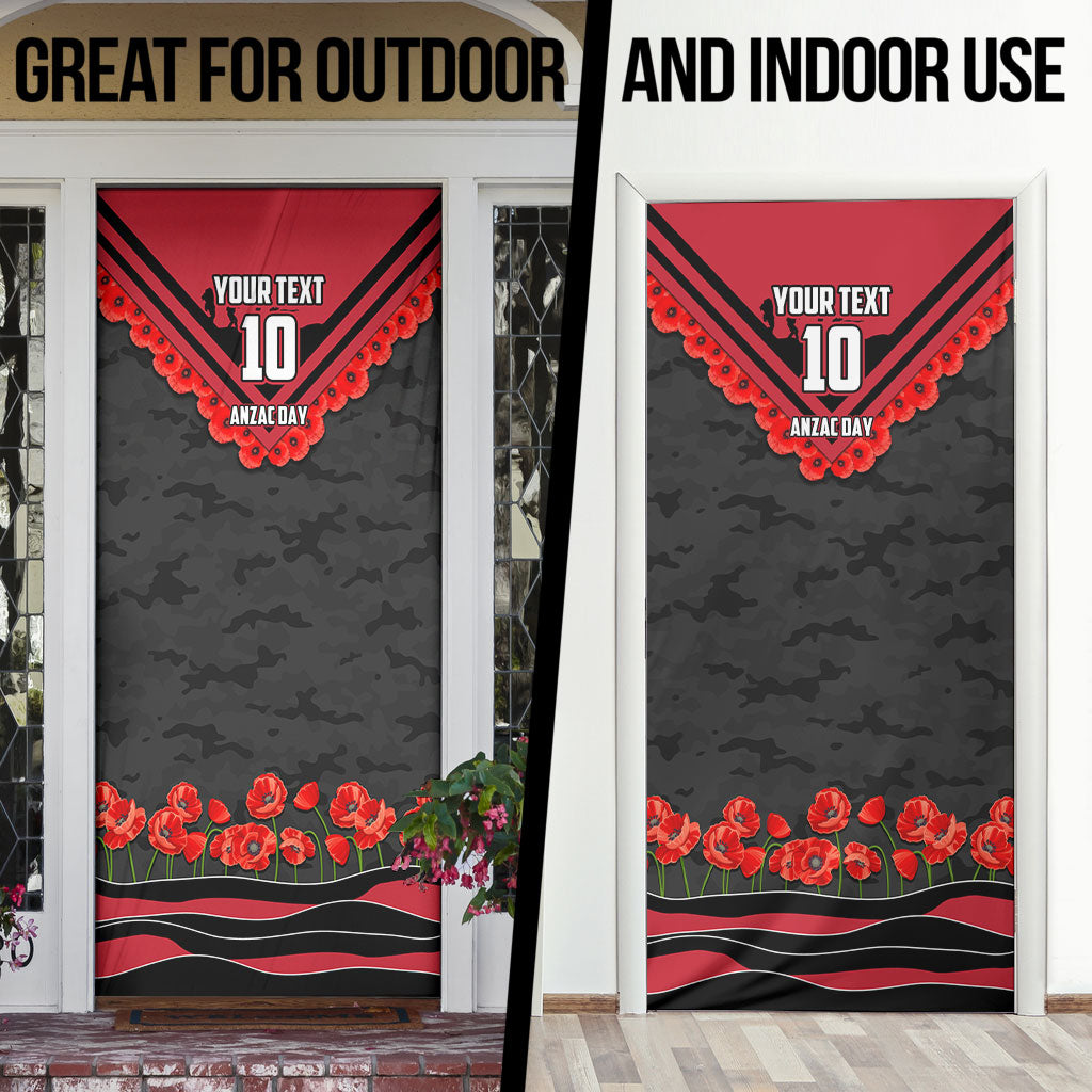 Personalised Essendon Bombers ANZAC Door Cover Military Remembrance Australian Football Mascot Camouflage