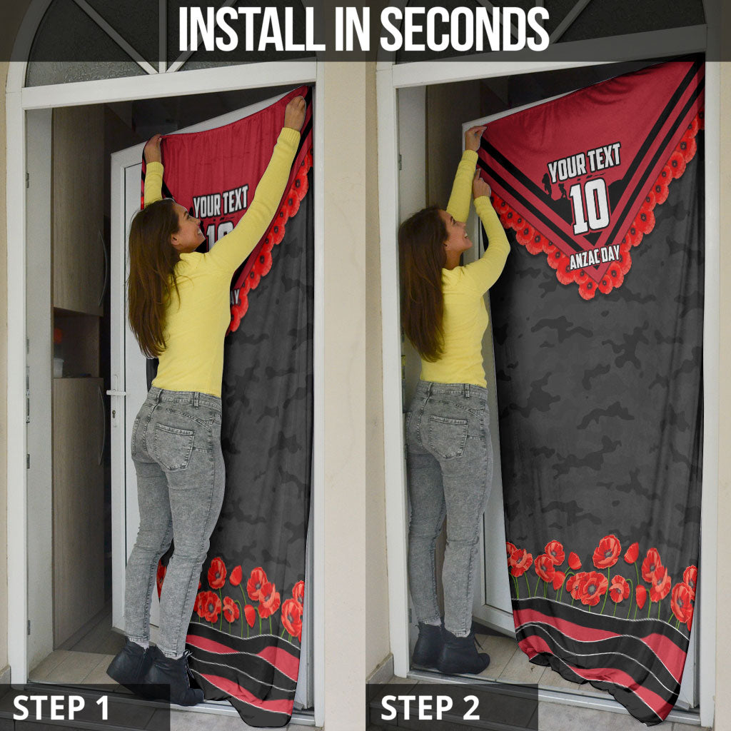 Personalised Essendon Bombers ANZAC Door Cover Military Remembrance Australian Football Mascot Camouflage