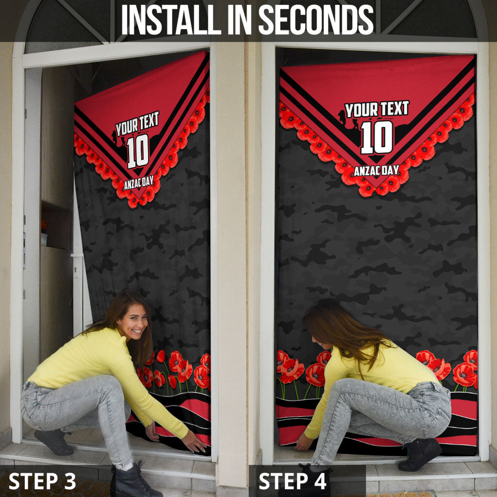 Personalised Essendon Bombers ANZAC Door Cover Military Remembrance Australian Football Mascot Camouflage