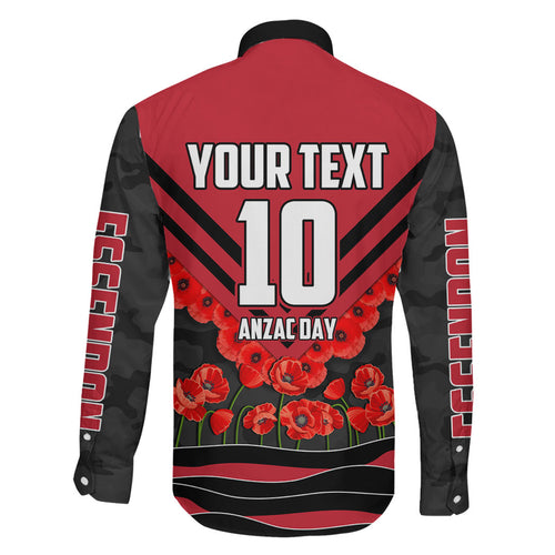 Personalised Essendon Bombers ANZAC Family Matching Mermaid Dress and Hawaiian Shirt Military Remembrance Australian Football Mascot Camouflage