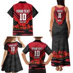 Personalised Essendon Bombers ANZAC Family Matching Tank Maxi Dress and Hawaiian Shirt Military Remembrance Australian Football Mascot Camouflage
