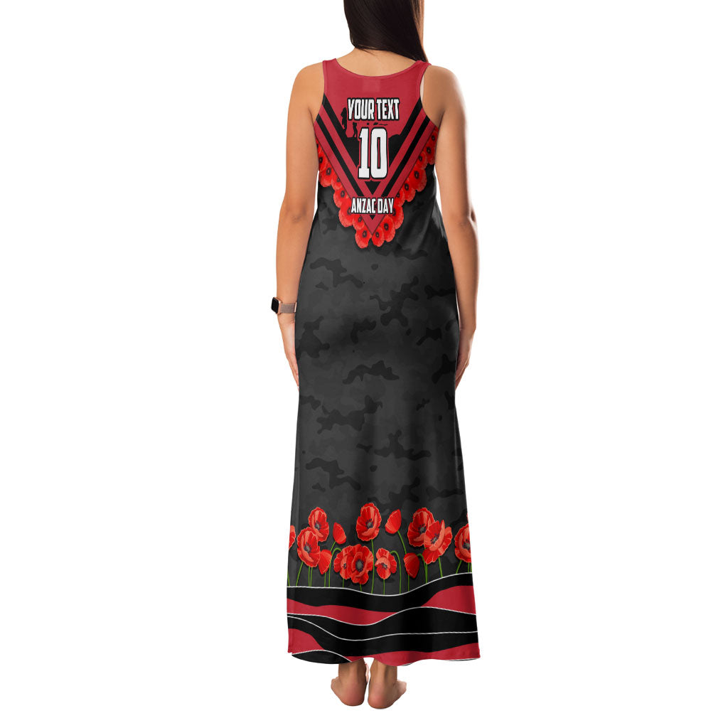 Personalised Essendon Bombers ANZAC Family Matching Tank Maxi Dress and Hawaiian Shirt Military Remembrance Australian Football Mascot Camouflage