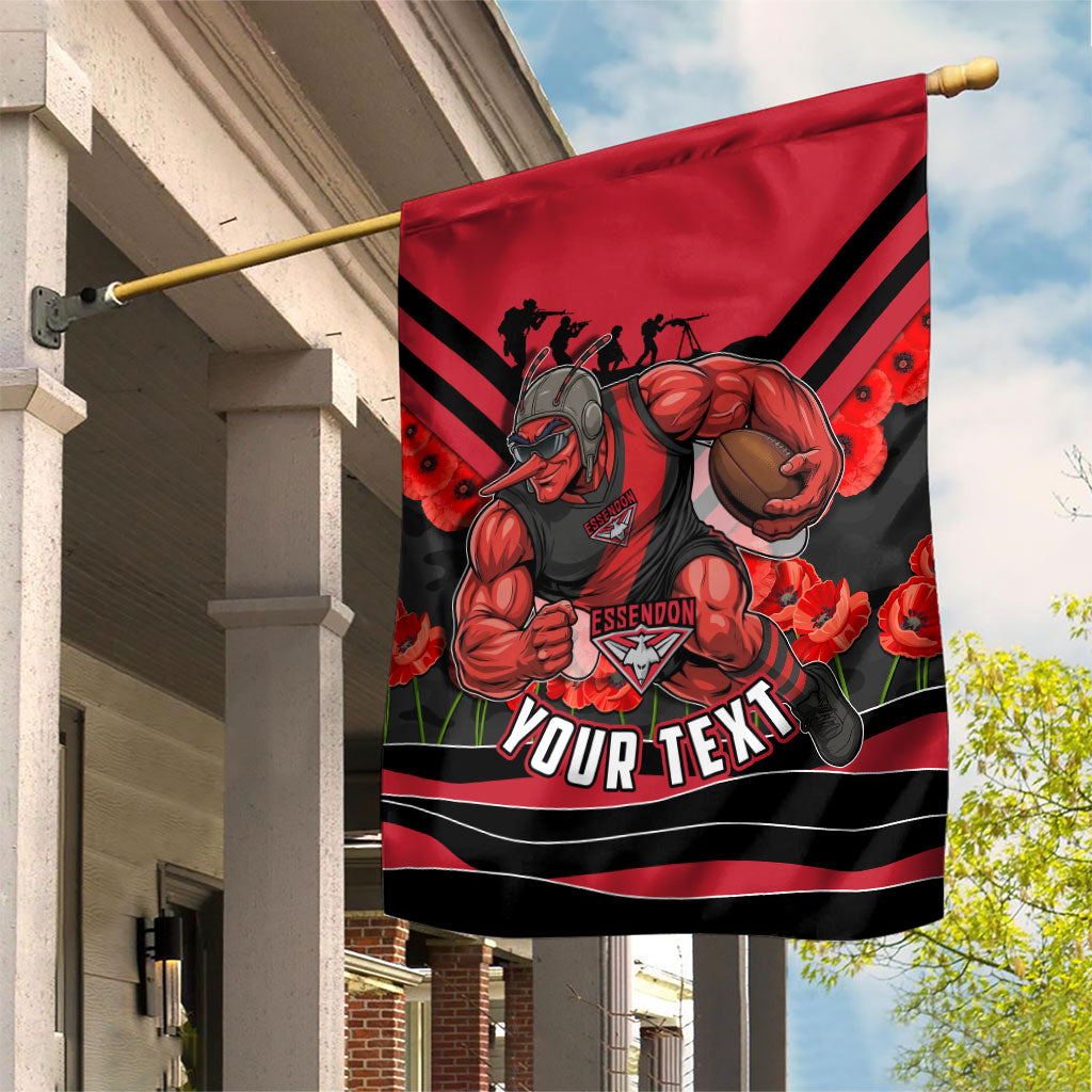 Personalised Essendon Bombers ANZAC Garden Flag Military Remembrance Australian Football Mascot Camouflage