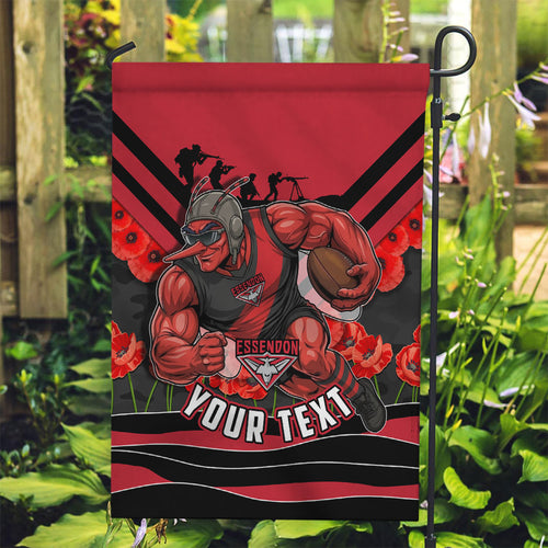 Personalised Essendon Bombers ANZAC Garden Flag Military Remembrance Australian Football Mascot Camouflage