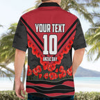 Personalised Essendon Bombers ANZAC Hawaiian Shirt Military Remembrance Australian Football Mascot Camouflage