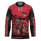 Personalised Essendon Bombers ANZAC Hockey Jersey Military Remembrance Australian Football Mascot Camouflage