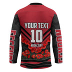 Personalised Essendon Bombers ANZAC Hockey Jersey Military Remembrance Australian Football Mascot Camouflage