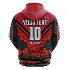Personalised Essendon Bombers ANZAC Hoodie Military Remembrance Australian Football Mascot Camouflage