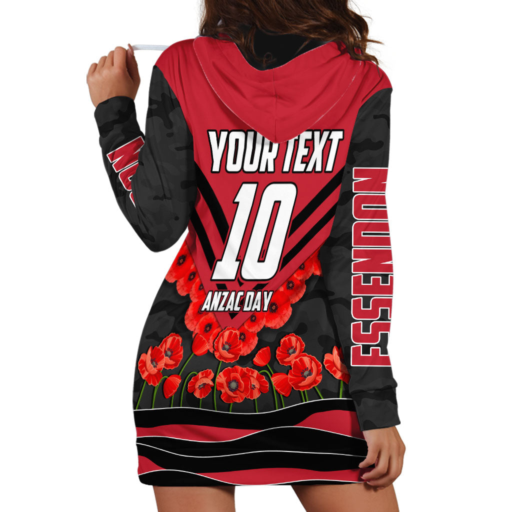 Personalised Essendon Bombers ANZAC Hoodie Dress Military Remembrance Australian Football Mascot Camouflage