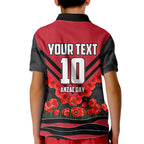 Personalised Essendon Bombers ANZAC Kid Polo Shirt Military Remembrance Australian Football Mascot Camouflage