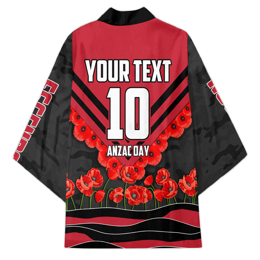 Personalised Essendon Bombers ANZAC Kimono Military Remembrance Australian Football Mascot Camouflage