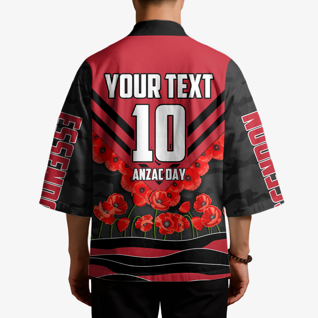 Personalised Essendon Bombers ANZAC Kimono Military Remembrance Australian Football Mascot Camouflage