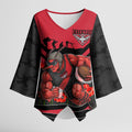 Personalised Essendon Bombers ANZAC Kimono Sleeve Blouse Military Remembrance Australian Football Mascot Camouflage