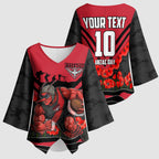 Personalised Essendon Bombers ANZAC Kimono Sleeve Blouse Military Remembrance Australian Football Mascot Camouflage
