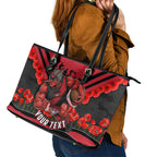 Personalised Essendon Bombers ANZAC Leather Tote Bag Military Remembrance Australian Football Mascot Camouflage