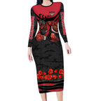 Personalised Essendon Bombers ANZAC Long Sleeve Bodycon Dress Military Remembrance Australian Football Mascot Camouflage