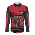 Personalised Essendon Bombers ANZAC Long Sleeve Button Shirt Military Remembrance Australian Football Mascot Camouflage