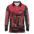 Personalised Essendon Bombers ANZAC Long Sleeve Polo Shirt Military Remembrance Australian Football Mascot Camouflage