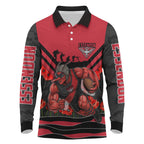 Personalised Essendon Bombers ANZAC Long Sleeve Polo Shirt Military Remembrance Australian Football Mascot Camouflage