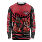 Personalised Essendon Bombers ANZAC Long Sleeve Shirt Military Remembrance Australian Football Mascot Camouflage