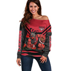 Personalised Essendon Bombers ANZAC Off Shoulder Sweater Military Remembrance Australian Football Mascot Camouflage