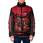 Personalised Essendon Bombers ANZAC Padded Jacket Military Remembrance Australian Football Mascot Camouflage