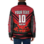 Personalised Essendon Bombers ANZAC Padded Jacket Military Remembrance Australian Football Mascot Camouflage