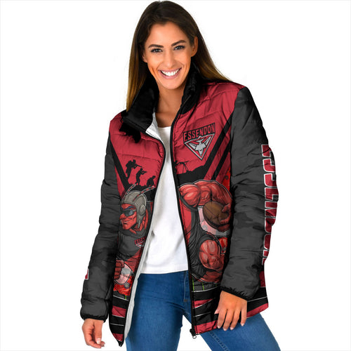 Personalised Essendon Bombers ANZAC Padded Jacket Military Remembrance Australian Football Mascot Camouflage