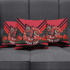 Personalised Essendon Bombers ANZAC Pillow Cover Military Remembrance Australian Football Mascot Camouflage