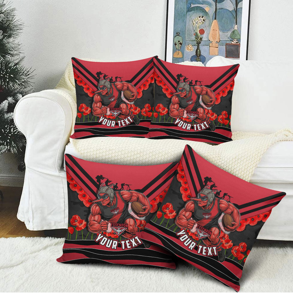 Personalised Essendon Bombers ANZAC Pillow Cover Military Remembrance Australian Football Mascot Camouflage