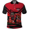 Personalised Essendon Bombers ANZAC Polo Shirt Military Remembrance Australian Football Mascot Camouflage