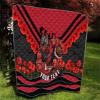 Personalised Essendon Bombers ANZAC Quilt Military Remembrance Australian Football Mascot Camouflage