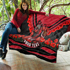 Personalised Essendon Bombers ANZAC Quilt Military Remembrance Australian Football Mascot Camouflage