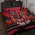 Personalised Essendon Bombers ANZAC Quilt Bed Set Military Remembrance Australian Football Mascot Camouflage